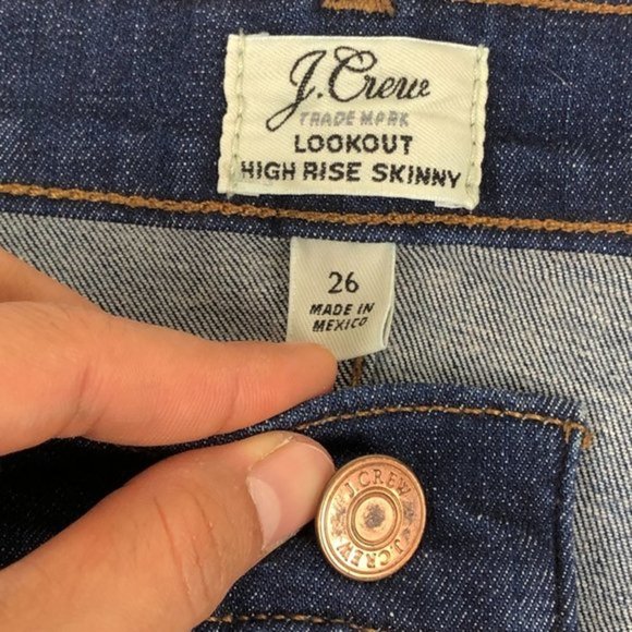 J. Crew Sz 26 Lookout High Rise Skinny Cotton Stretch Denim Jeans‎ - Picture 7 of 9